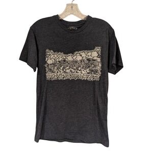 Paul Carpenter Art T Shirt Graphic Print Dark Gray Short Sleeve Crew Neck Size S